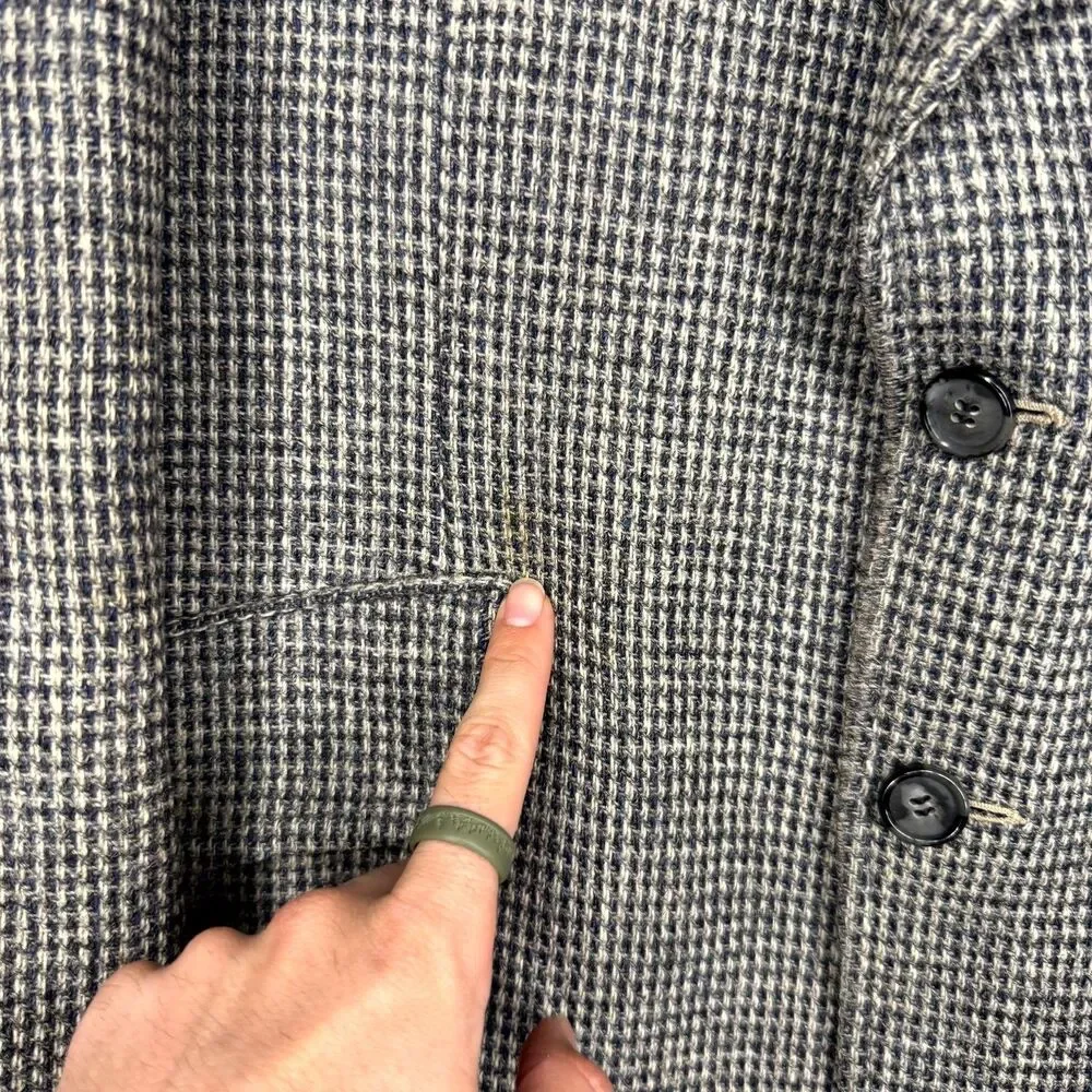 Vtg Harris Tweed Blazer Mens 42R Gray Scottish Virgin Wool Hand Woven The Bay